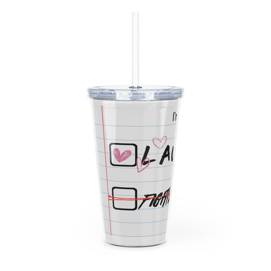 Laufey Fan Plastic Tumbler with Straw — Music-Inspired Acrylic Travel Cup