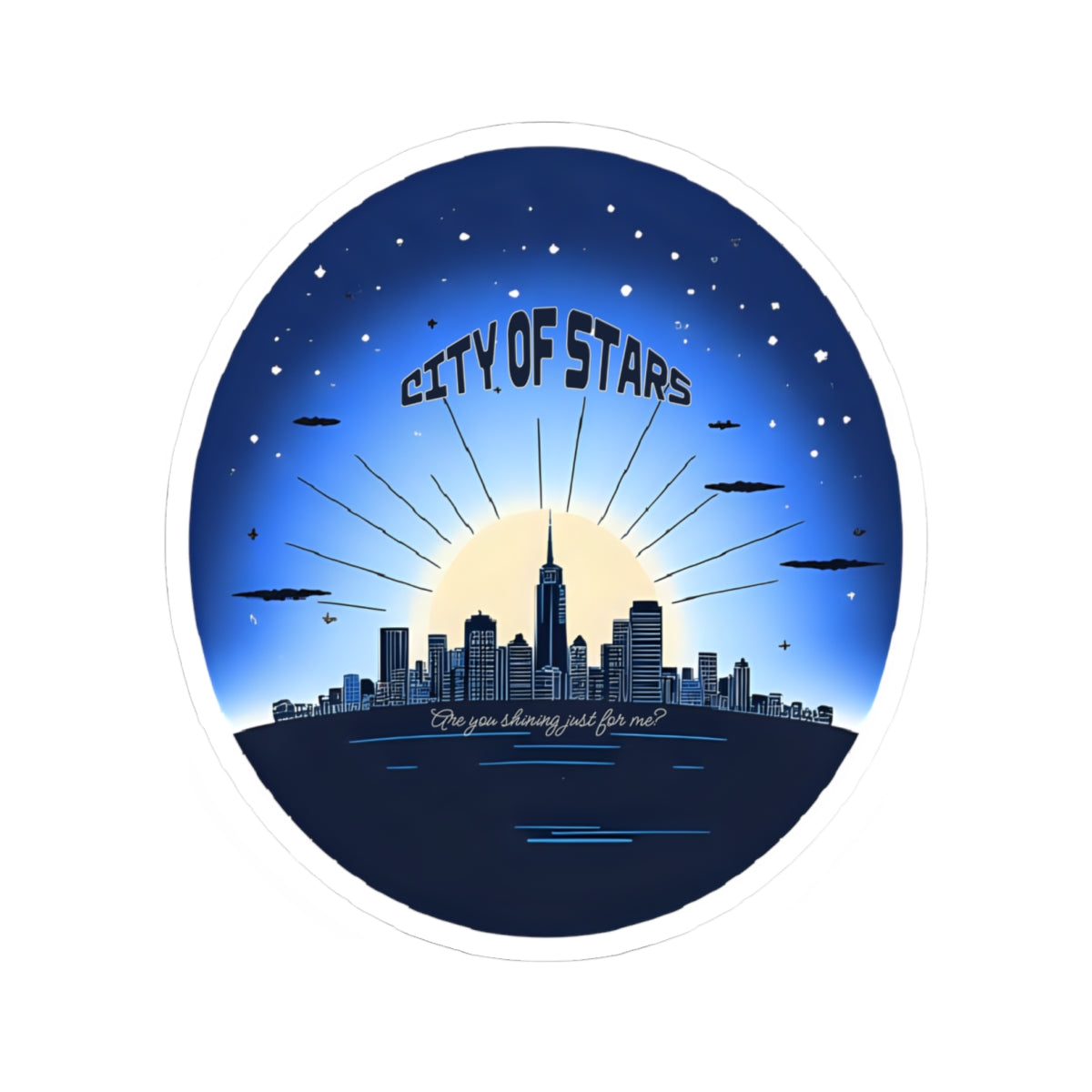La La Land City of Stars Kiss-Cut Sticker