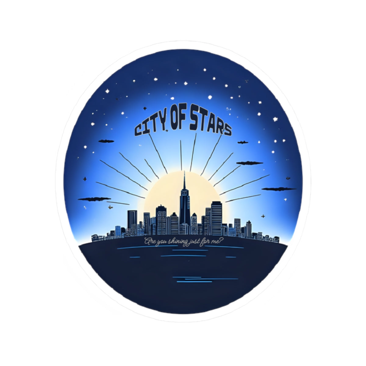 La La Land City of Stars Kiss-Cut Sticker