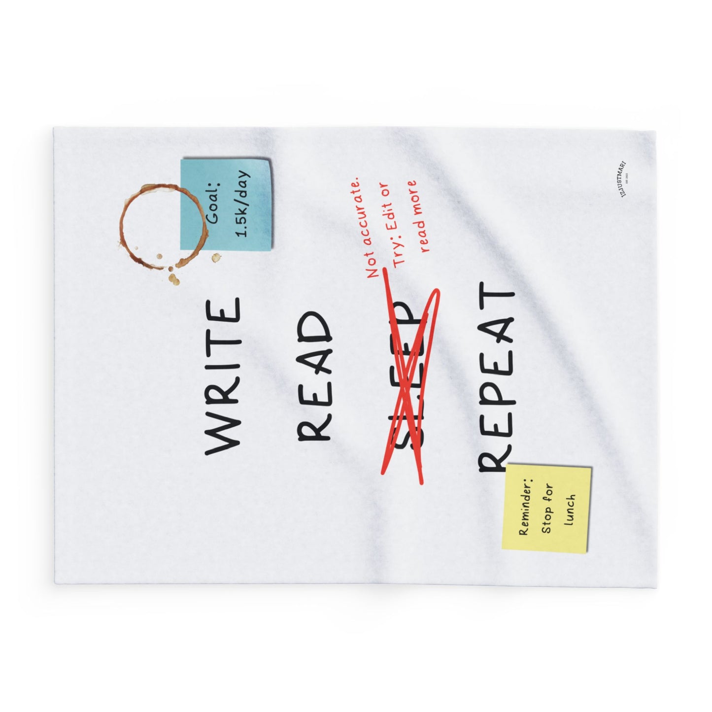 Write, Read, Sleep, Repeat Cozy Arctic Fleece Blanket – Perfect for Writers and Authors