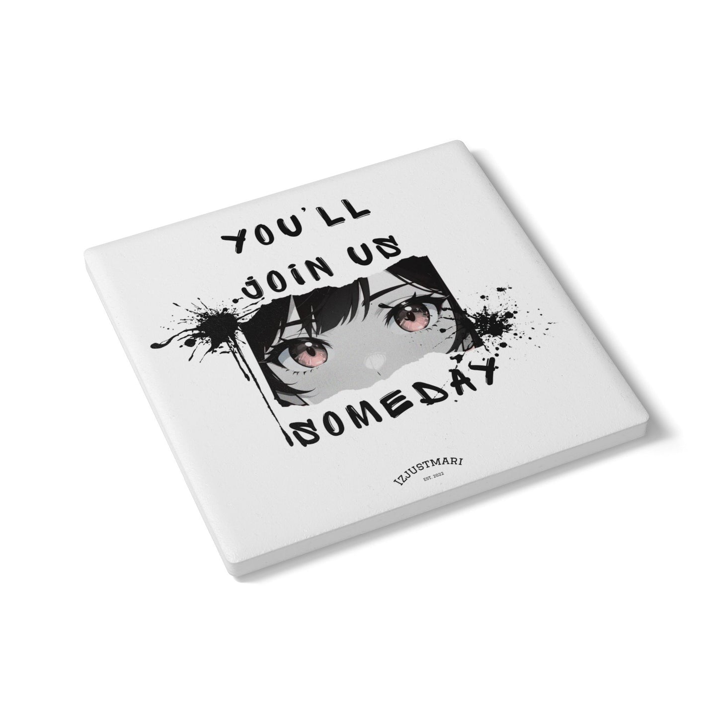 Over the Garden Wall Ceramic Coaster — "You'll Join Us Someday" Quote