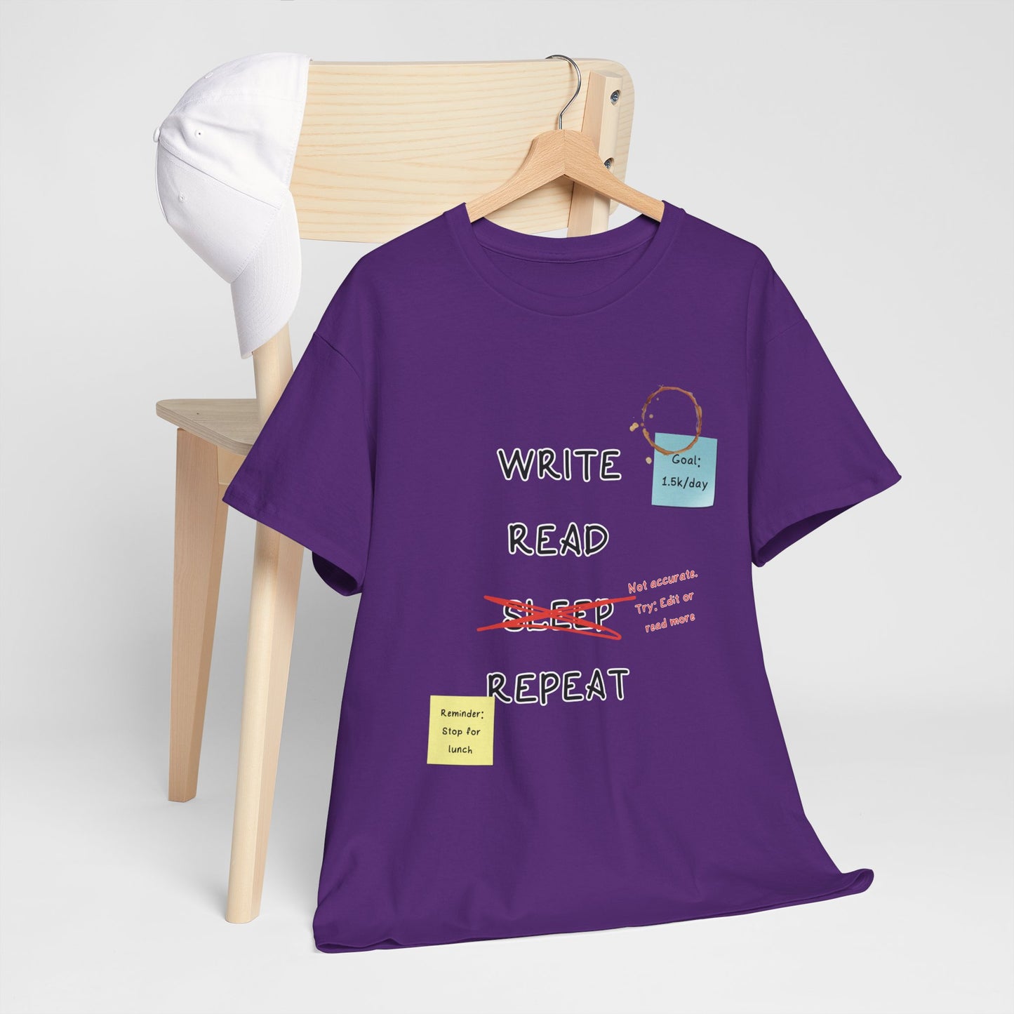 Write, Read, Sleep, Repeat Tee - Perfect for Book Lovers, Creative Minds, and Gift for Writers, Read Addicts, and Educators
