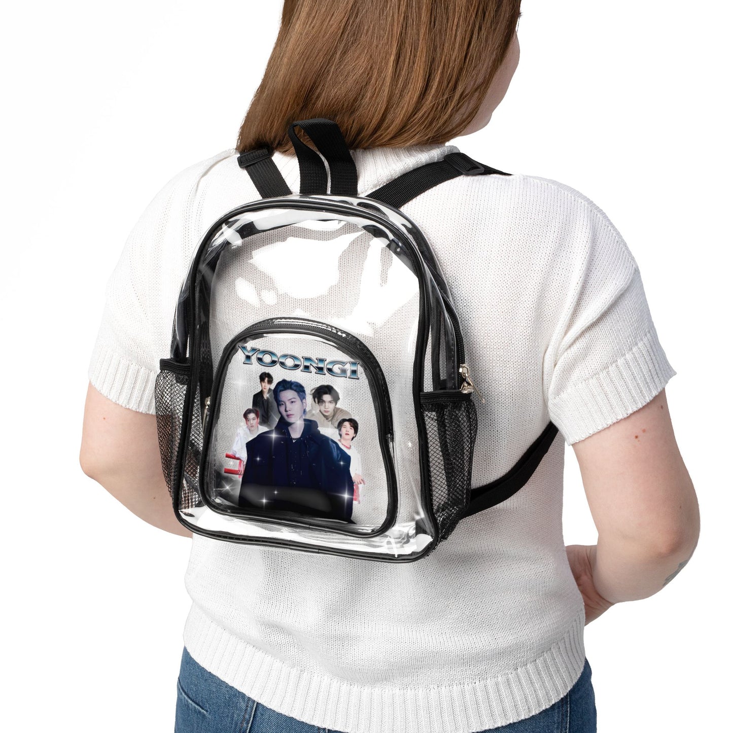 Yoongi Clear Stadium Backpack — Concert-Ready Clear Backpack for Fans