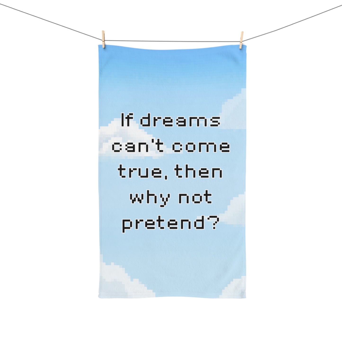 Over the Garden Wall Quote Hand Towel — "If dreams can't come true, then why not pretend?"