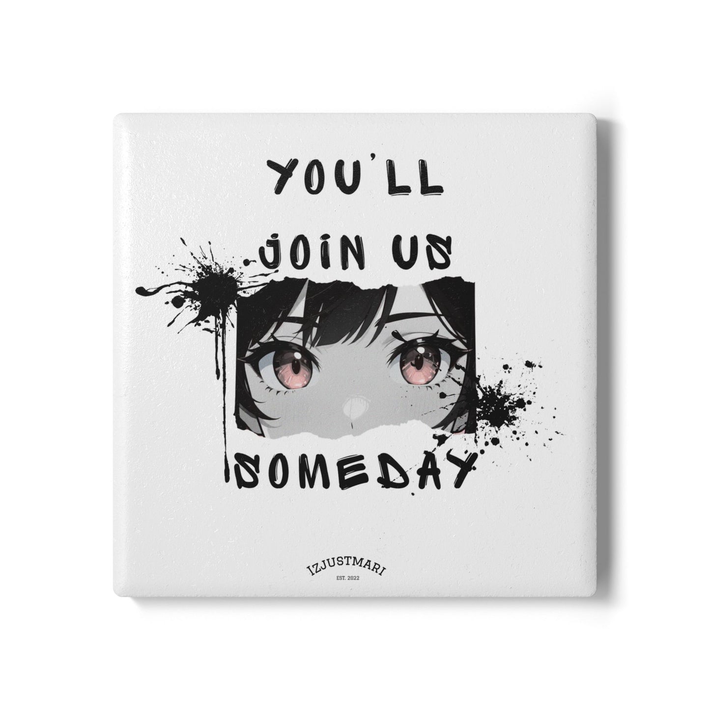 Over the Garden Wall Ceramic Coaster — "You'll Join Us Someday" Quote