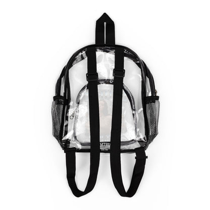 Laufey Clear Stadium Backpack with Front Graphic Pouch — Transparent Security-Approved School & Event Bag