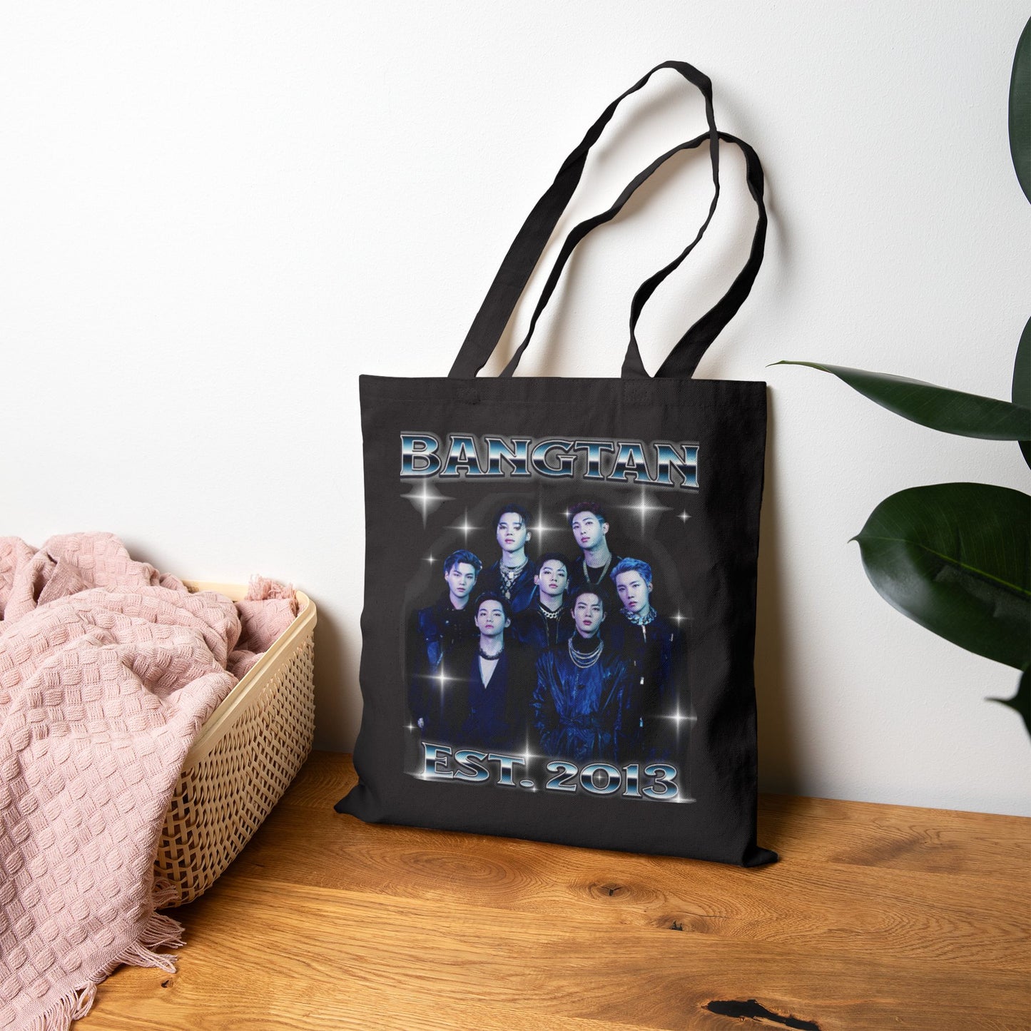 BTS Vintage Portrait Graphic Canvas Tote