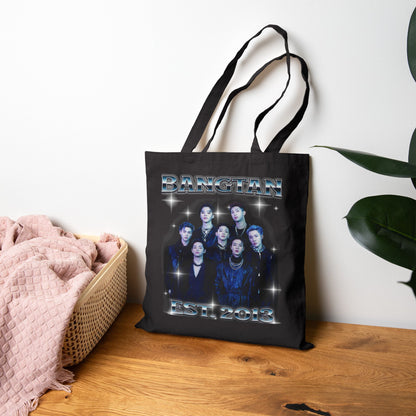 BTS Vintage Portrait Graphic Canvas Tote