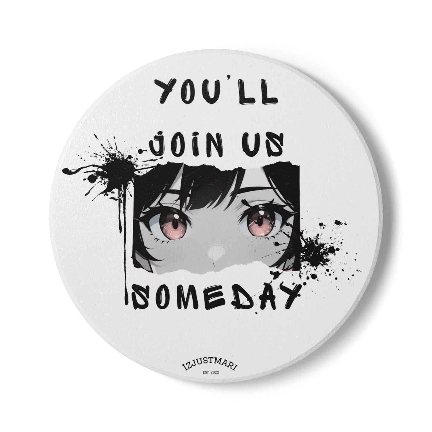 Over the Garden Wall Ceramic Coaster — "You'll Join Us Someday" Quote