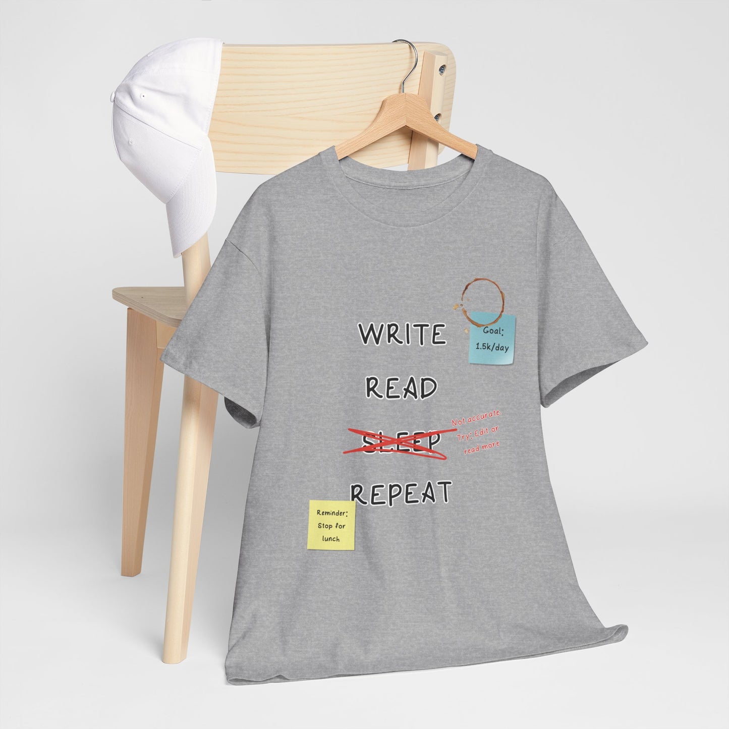 Write, Read, Sleep, Repeat Tee - Perfect for Book Lovers, Creative Minds, and Gift for Writers, Read Addicts, and Educators
