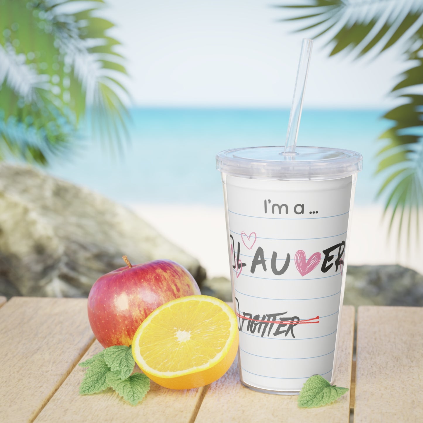 Laufey Fan Plastic Tumbler with Straw — Music-Inspired Acrylic Travel Cup