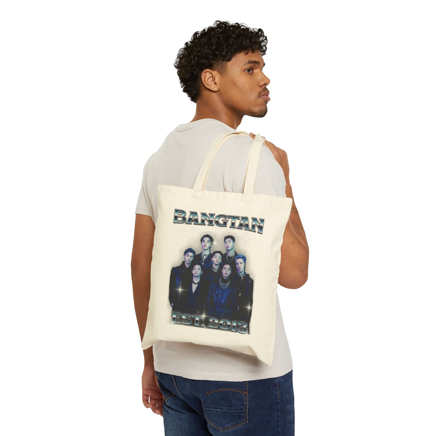 BTS Vintage Portrait Graphic Canvas Tote