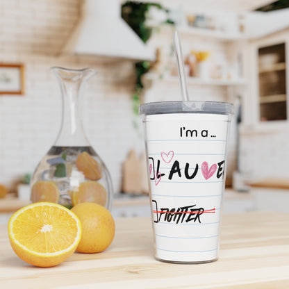 Laufey Fan Plastic Tumbler with Straw — Music-Inspired Acrylic Travel Cup