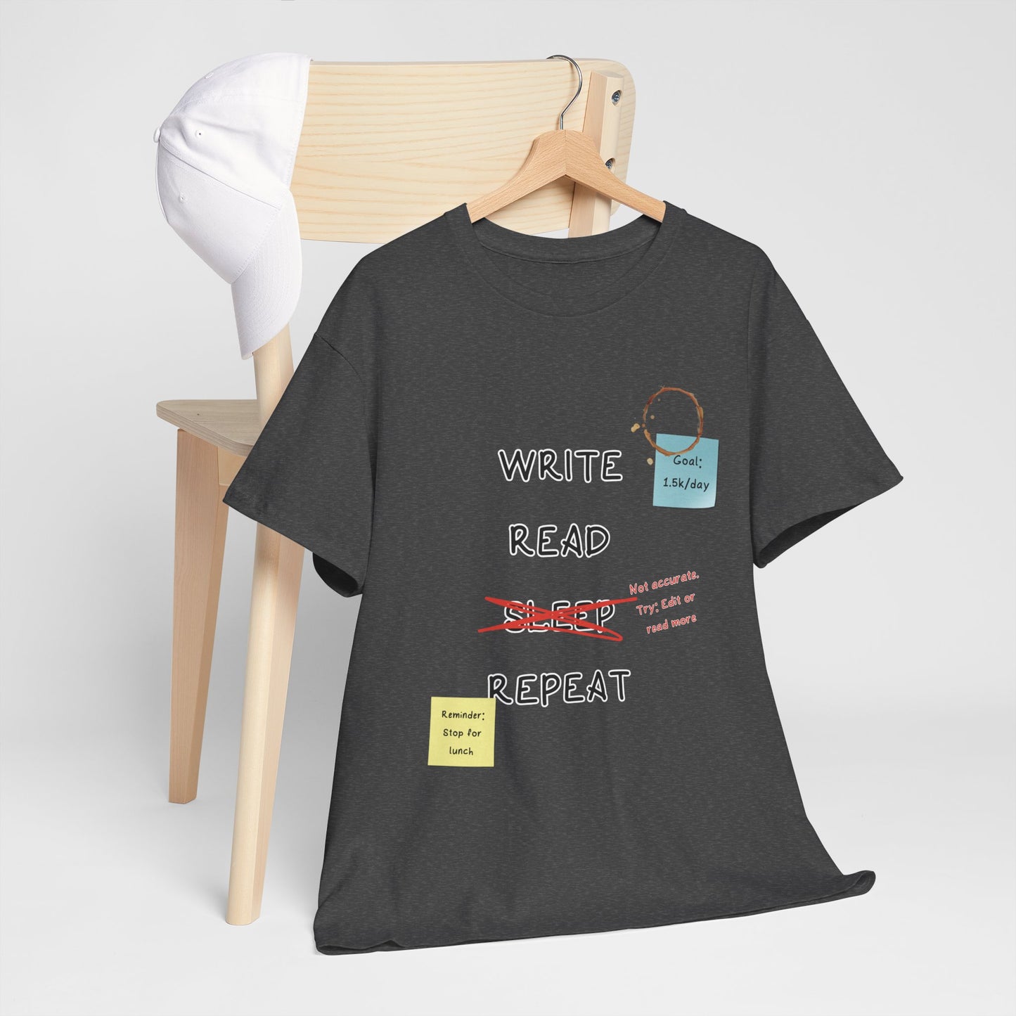 Write, Read, Sleep, Repeat Tee - Perfect for Book Lovers, Creative Minds, and Gift for Writers, Read Addicts, and Educators