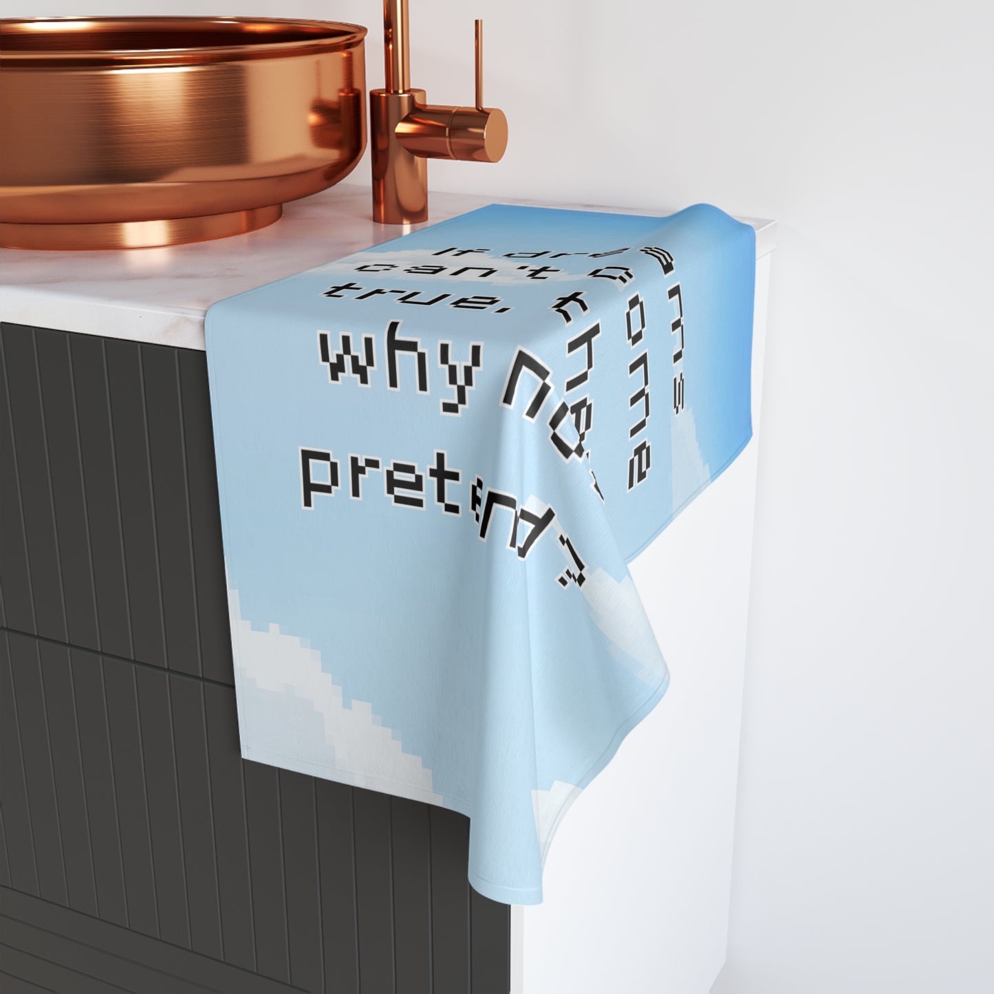 Over the Garden Wall Quote Hand Towel — "If dreams can't come true, then why not pretend?"