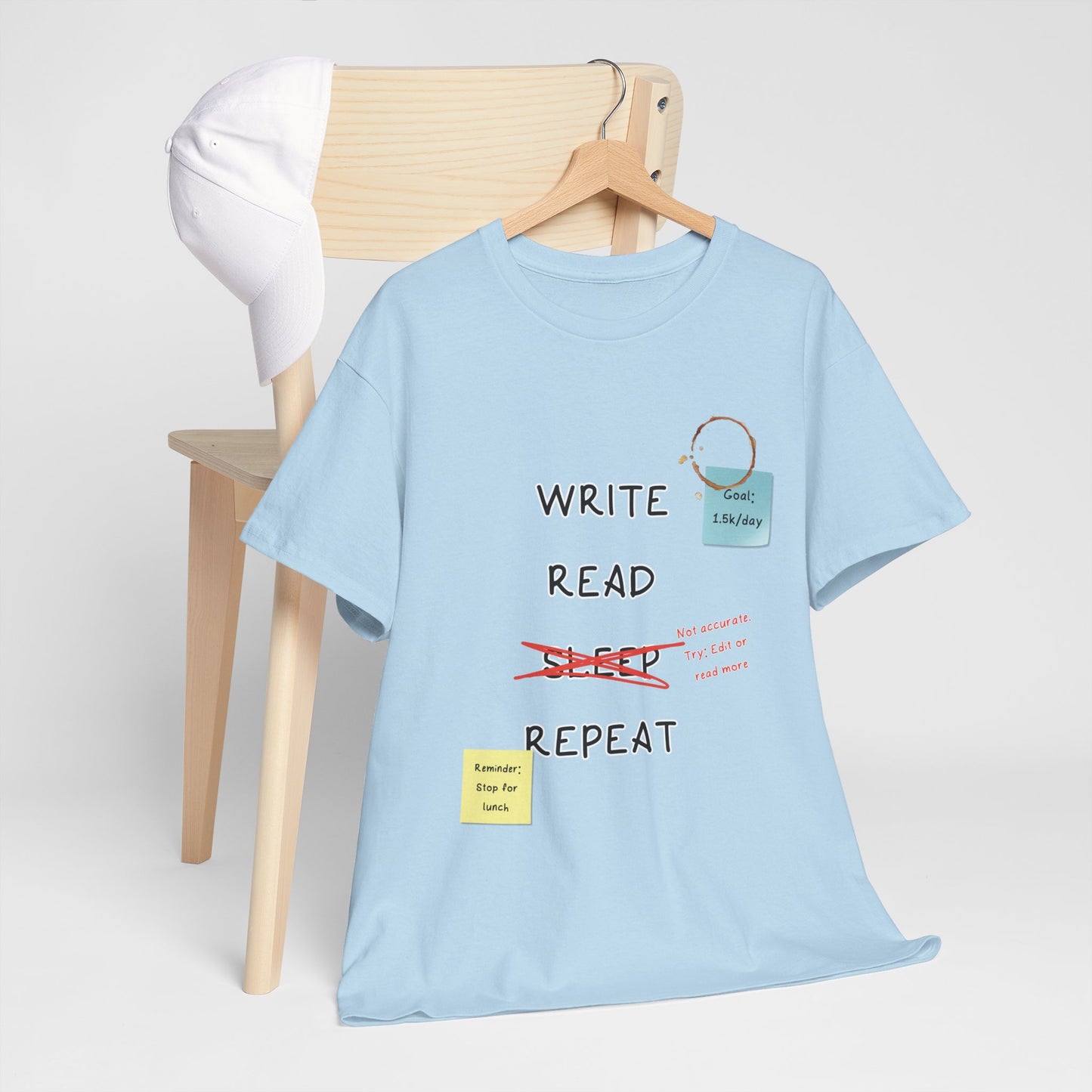 Write, Read, Sleep, Repeat Tee - Perfect for Book Lovers, Creative Minds, and Gift for Writers, Read Addicts, and Educators