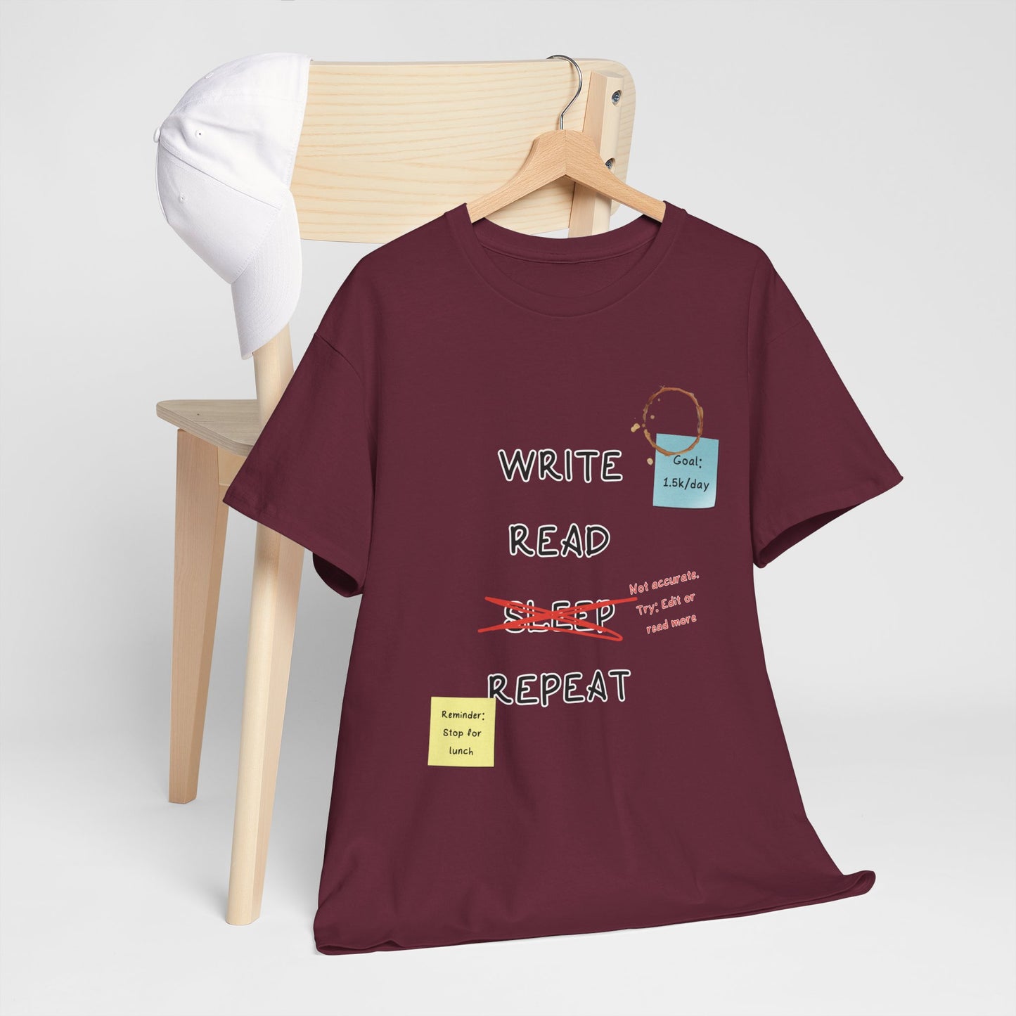 Write, Read, Sleep, Repeat Tee - Perfect for Book Lovers, Creative Minds, and Gift for Writers, Read Addicts, and Educators