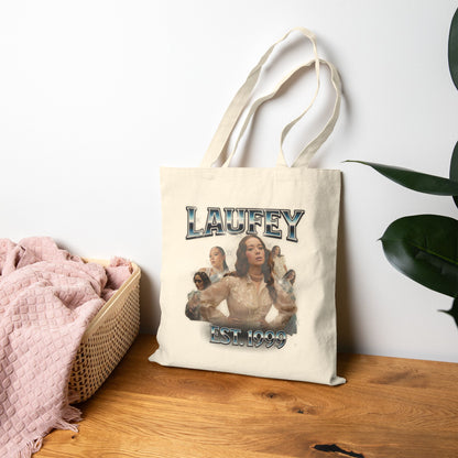 'Laufey' Vintage Portrait Graphic Canvas Tote for Laufey Fans