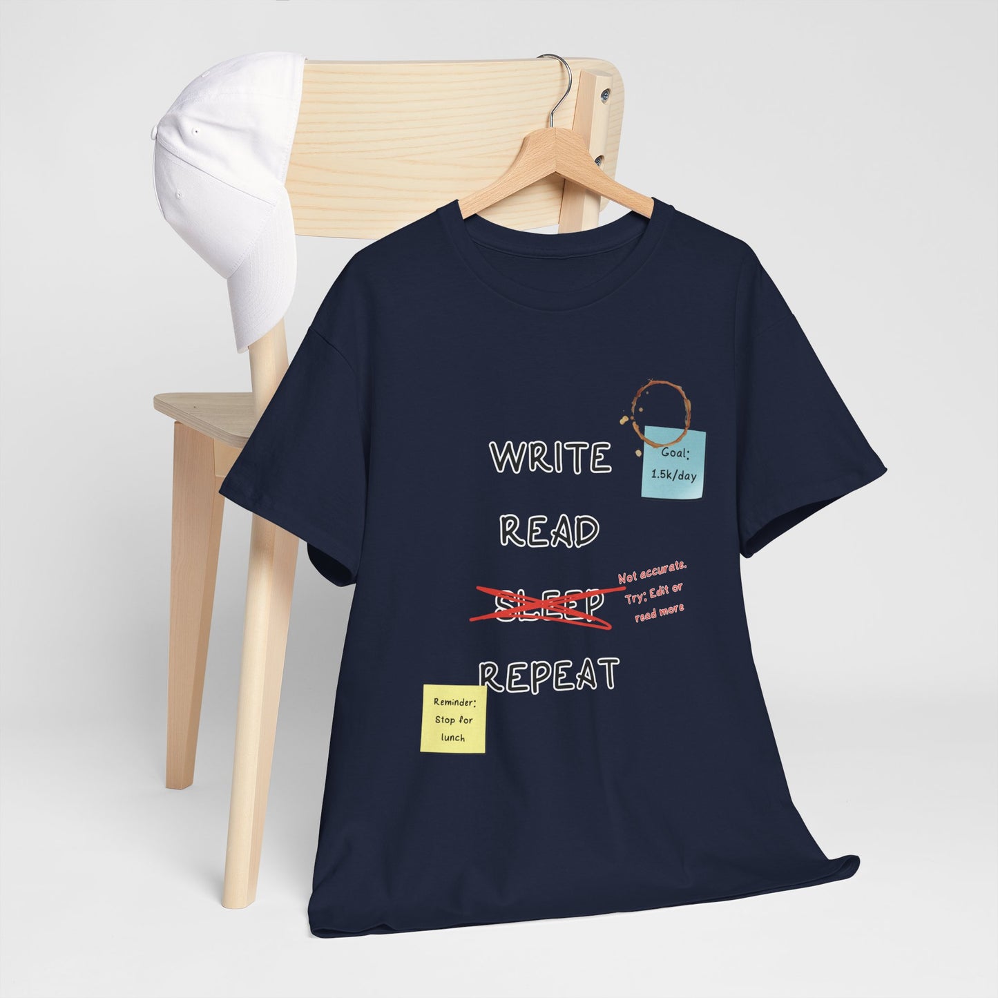 Write, Read, Sleep, Repeat Tee - Perfect for Book Lovers, Creative Minds, and Gift for Writers, Read Addicts, and Educators